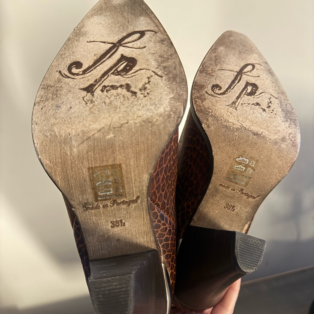 Free People Brown Crocodile Heeled Boots - Picture 5 of 5